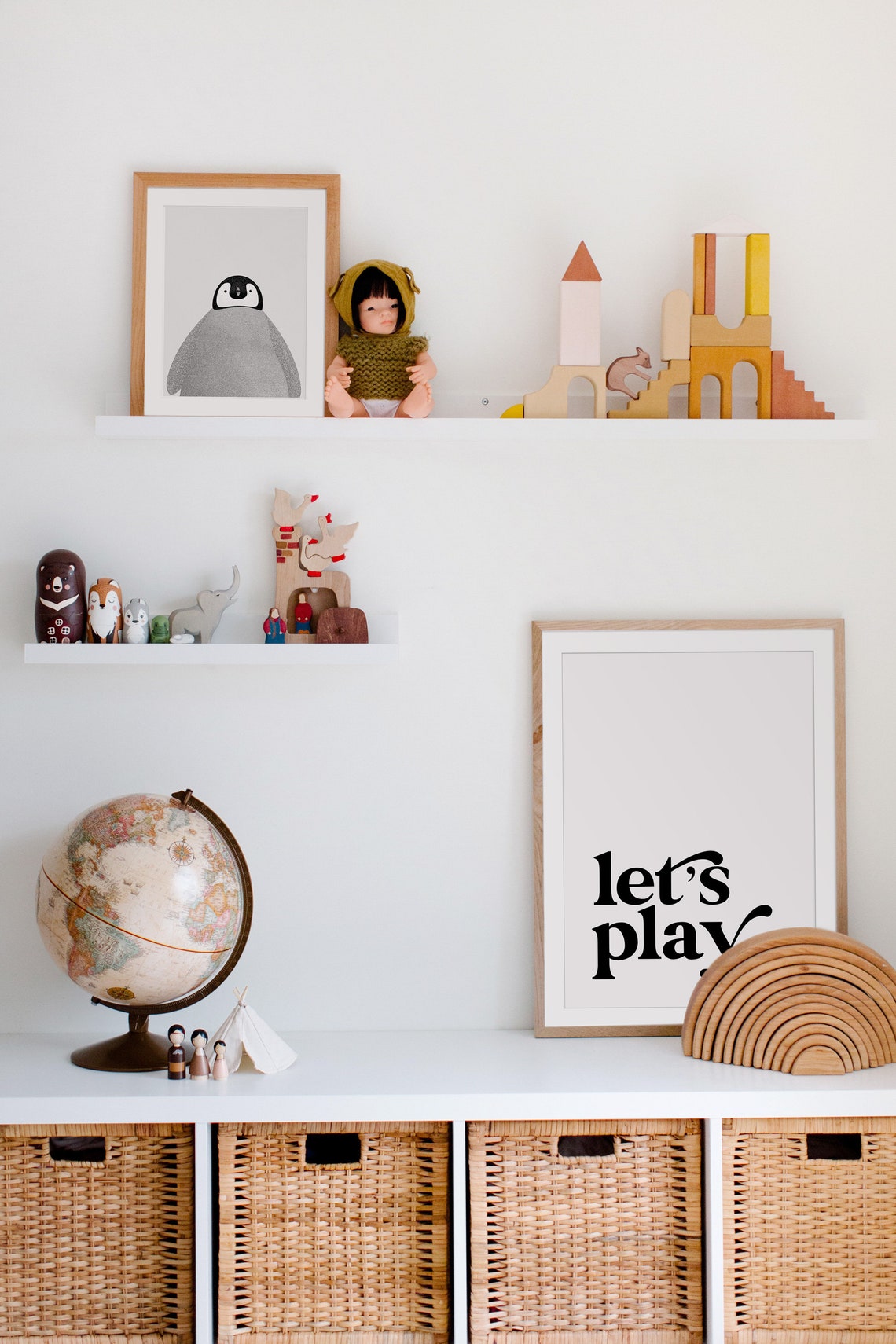 Lets Play Bold Serif Playroom Quote Poster for Kids Room Decor - Image 3