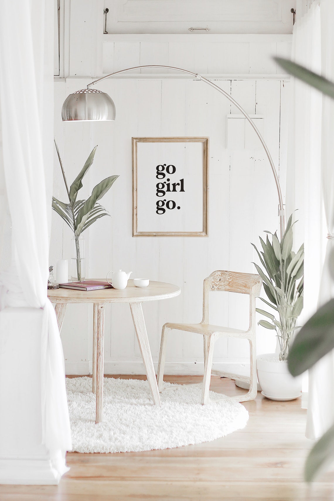 Go Girl Go Bold Typography Motivational Girl Power Quote Wall Art - Image 2