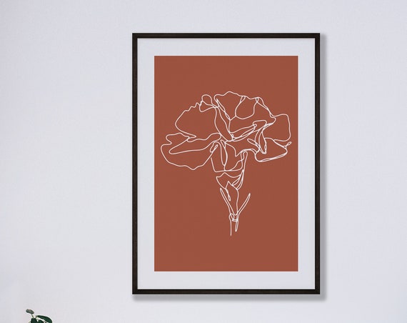 Flower Sketch Poster Botanical Art Trendy Wall Line Minimalist