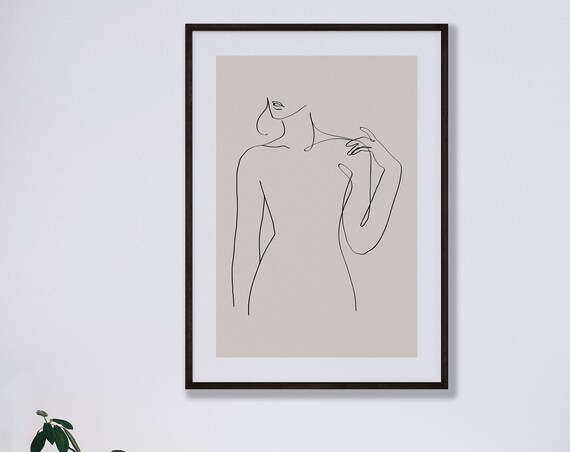 Womans Figure Poster Line Art Trendy Wall Space Minimalist