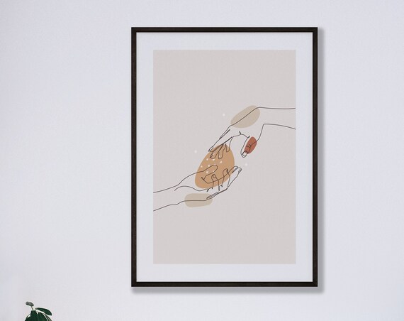Connection Poster Boho Art Trendy Wall Drawing Minimalist