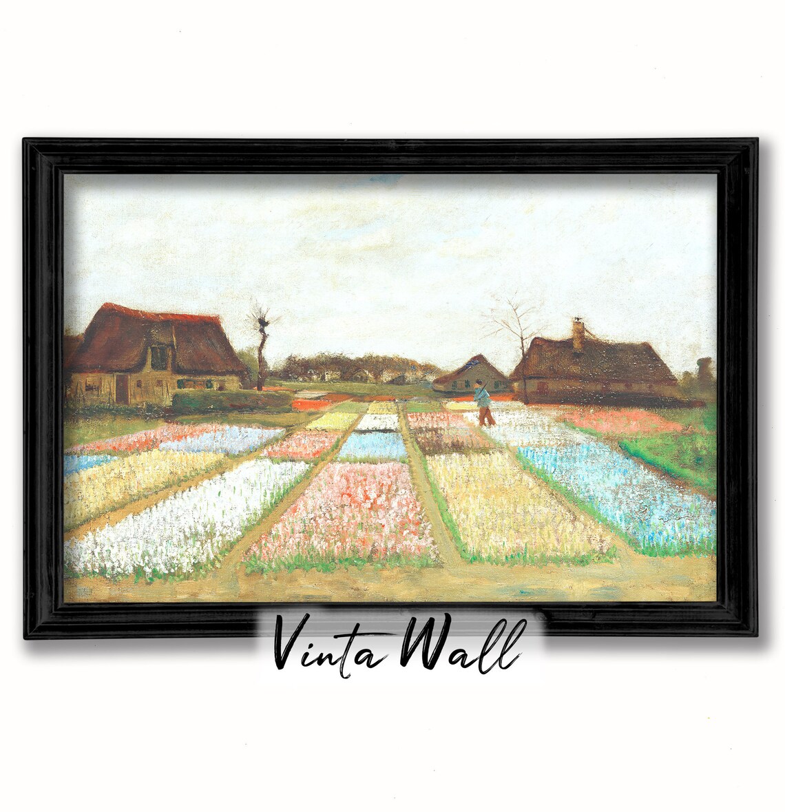 Van Gogh Flower Beds in Holland Striped Bulb Fields Vintage Floral Poster - Image 3