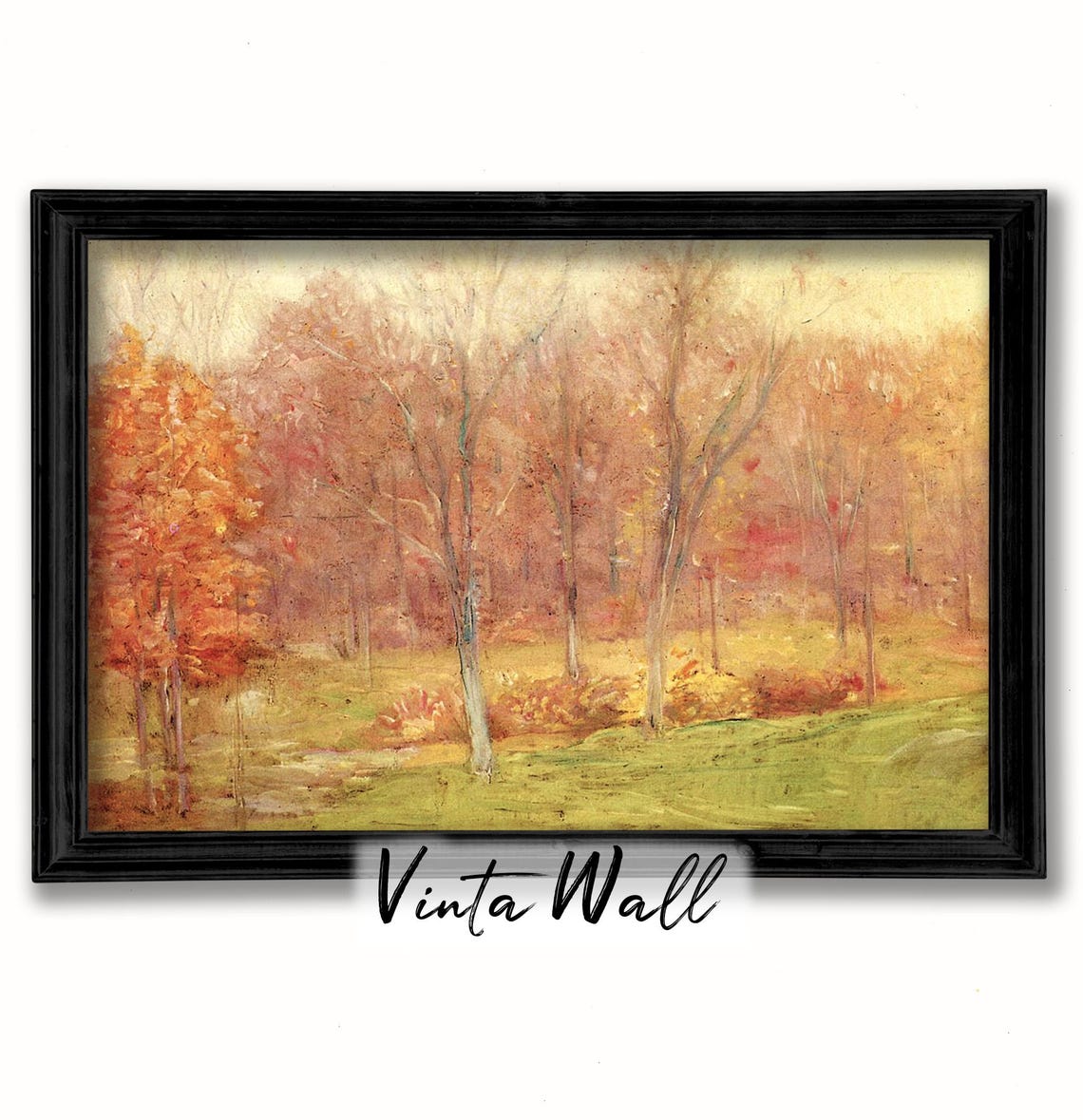 Blushing Autumn Woodland Impressionist Fall Forest Painting Poster - Image 3
