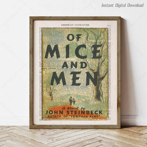 John Steinbeck Of Mice And Men Novel Vintage Book Page Art Print Poster