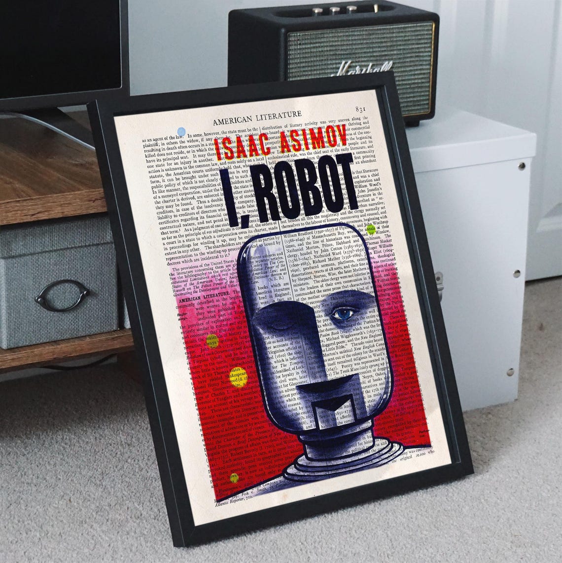 I Robot Isaac Asimov Literary Dictionary Page Sci Fi Book Art Print - Image 3
