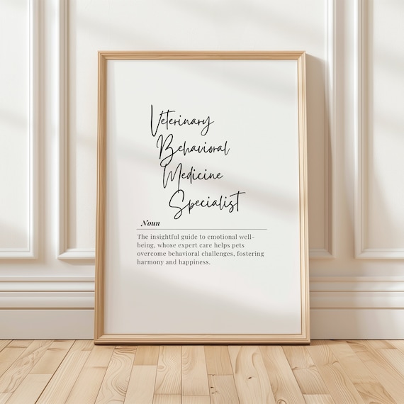 Veterinary Behavioral Medicine Specialist Definition Art Print
