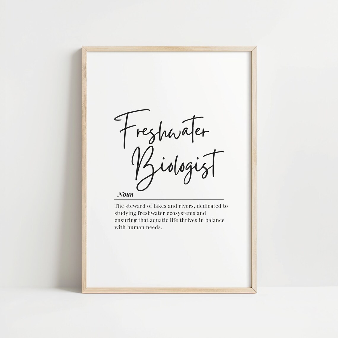 Freshwater Biologist Definition Elegant Script Typography Office Decor Poster