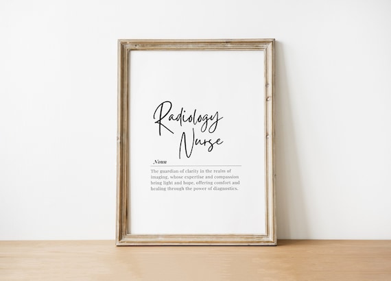 Radiology Nurse Noun Definition Minimalist Typography Poster