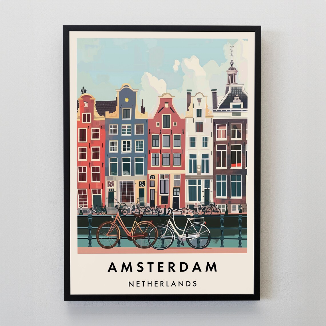 Amsterdam Travel Poster, Europe Place Print