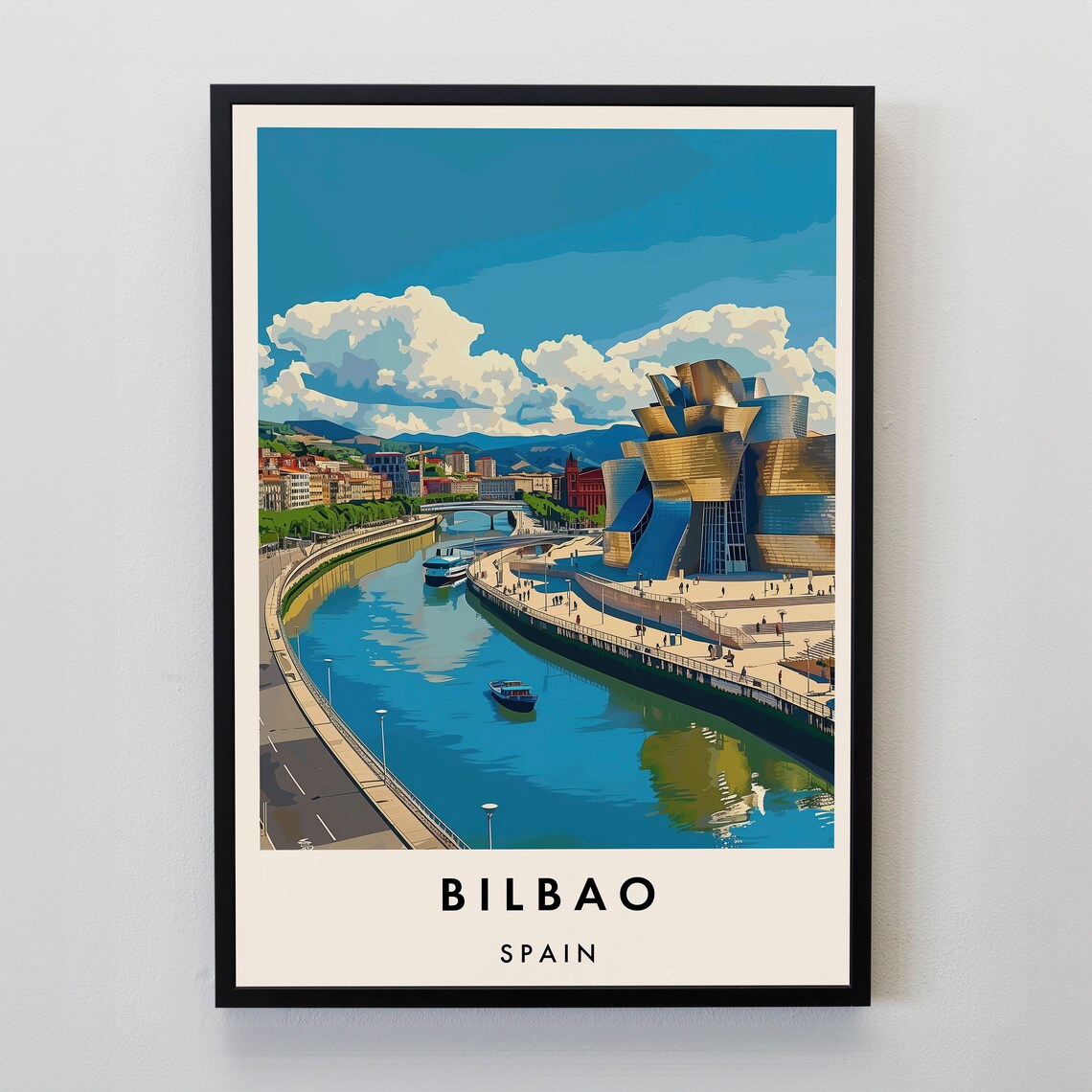Bilbao Travel Poster, Place-Inspired Wall Art Print