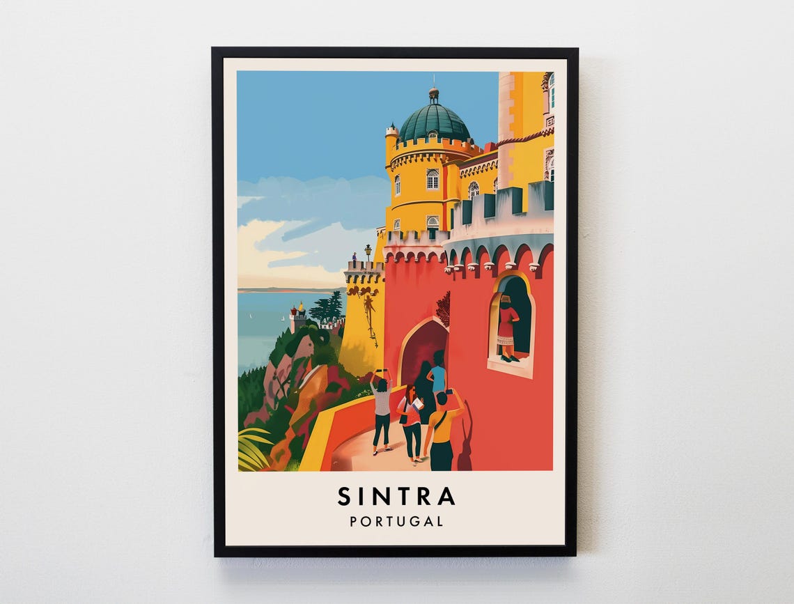 Sintra Travel Print Wall Art Sintra Sintra Poster Portugal Travel Print Travel Lovers Home Decor Wall Art City Travel Poster Gifts