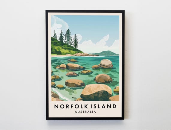 Norfolk Island Travel Print Wall Art Poster Australia Lovers Home Decor Gift