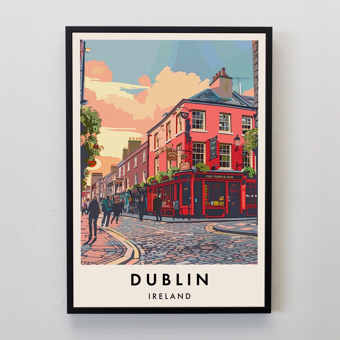 Dublin Travel Poster, Ireland Travel Art