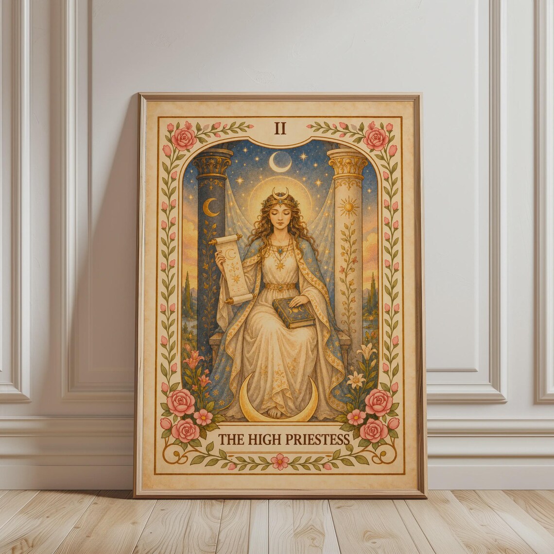 The High Priestess Tarot Card, Vintage Poster