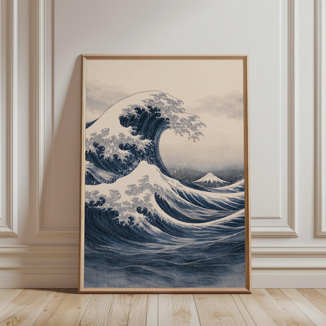 Hokusai Great Wave Inspired Japanese Blue Ocean Waves Art Poster