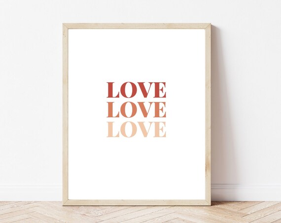 Love Typography Wall Art Print