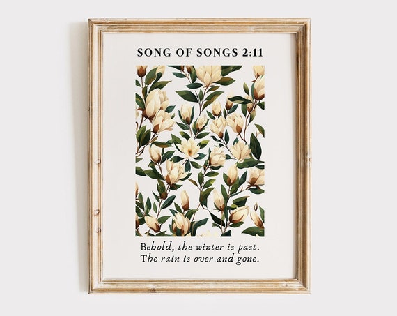 Vintage Song Of Songs 211 Christian Wall Art Poster Flower Market Pattern Christian Home Decor Bible Verse Wall Art Gift