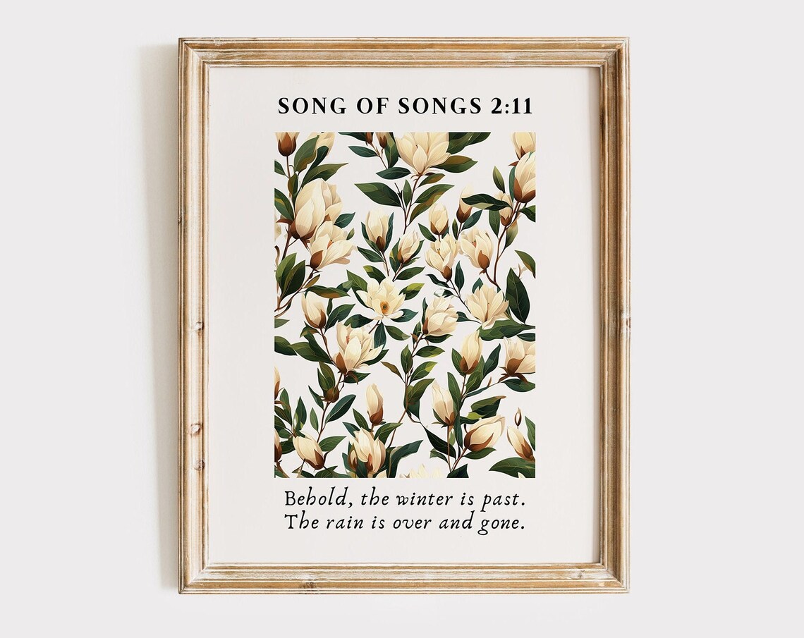 Song Of Songs 2 11 Magnolia Bloom Floral Springtime Verse Poster