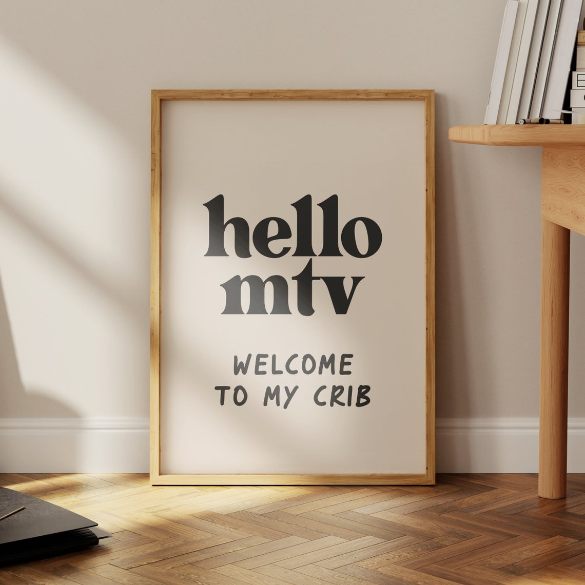 Hello MTV Welcome to My Crib Nineties Retro Typography Poster - Image 4