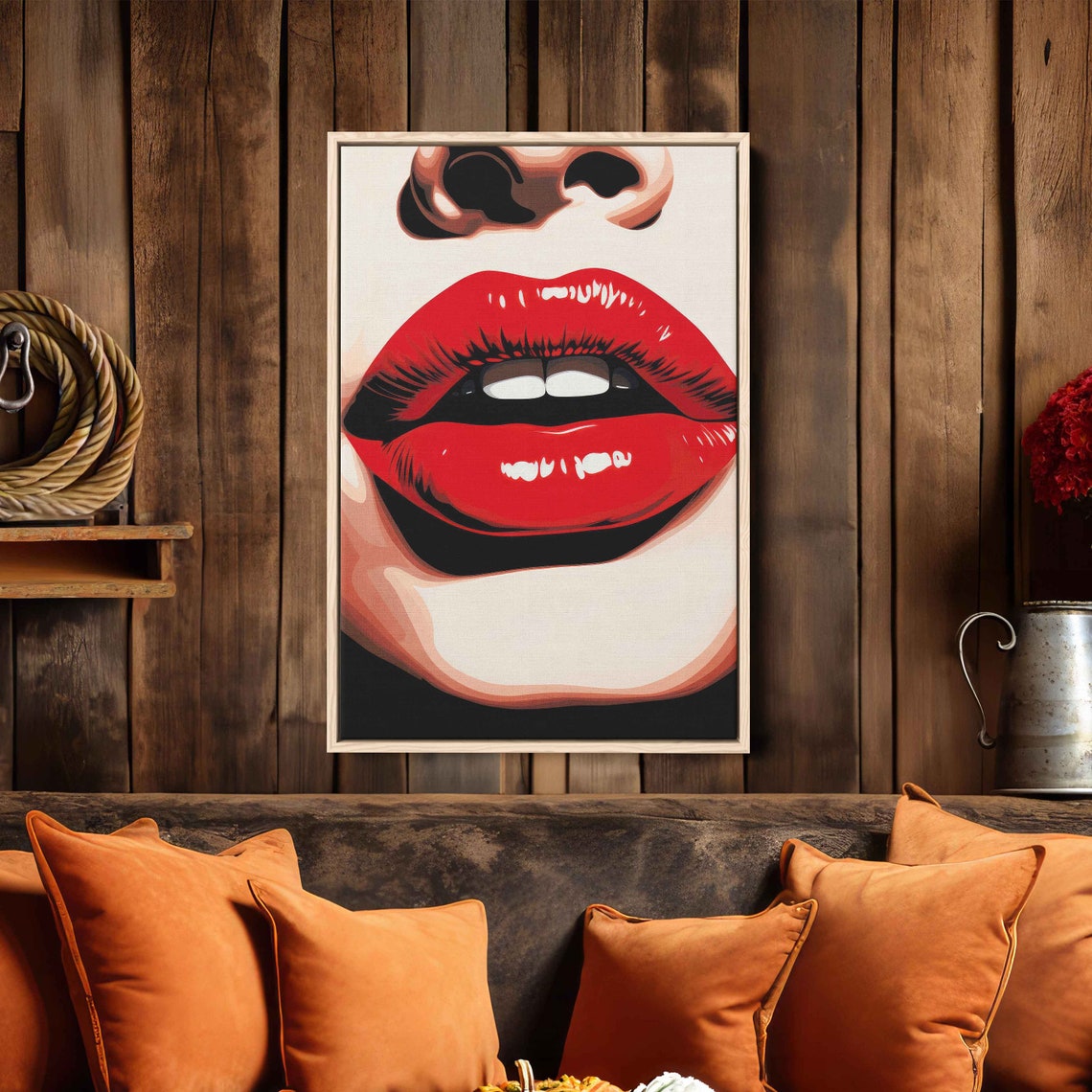 Pop Art Red Lips Poster Print - Image 3