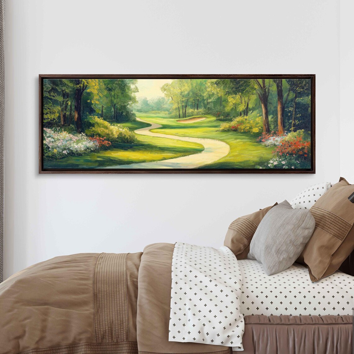 Winding Cart Path On Golf Course, Landscape Print