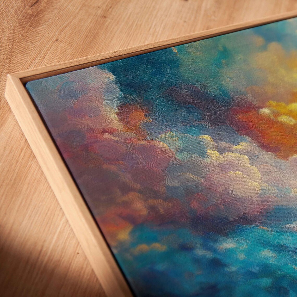 The Ascension Of Jesus Christ Into Radiant Clouds Oil Art Poster - Image 2