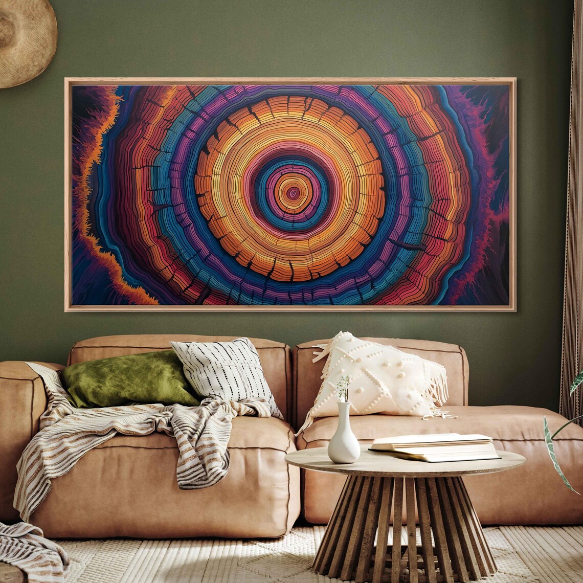 Tree Rings Mandala, Abstract Nature Design