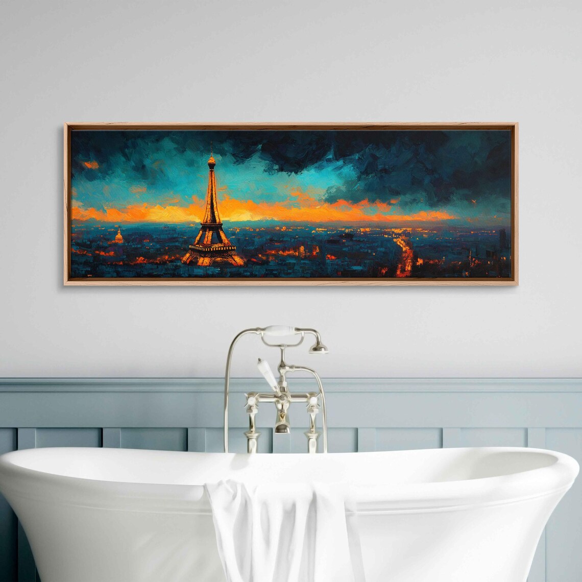 Eiffel Tower Cityscape, Twilight Illuminations Art Print - Image 3