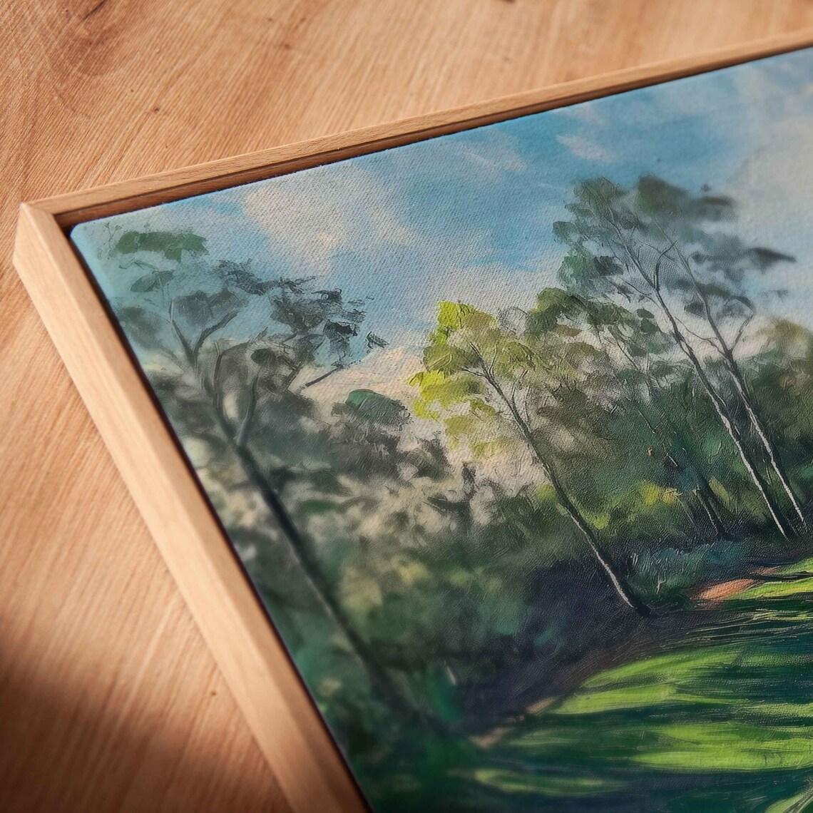 Golf Course Fairway Blooming Pink Azaleas Painting Sports Art Print - Image 2