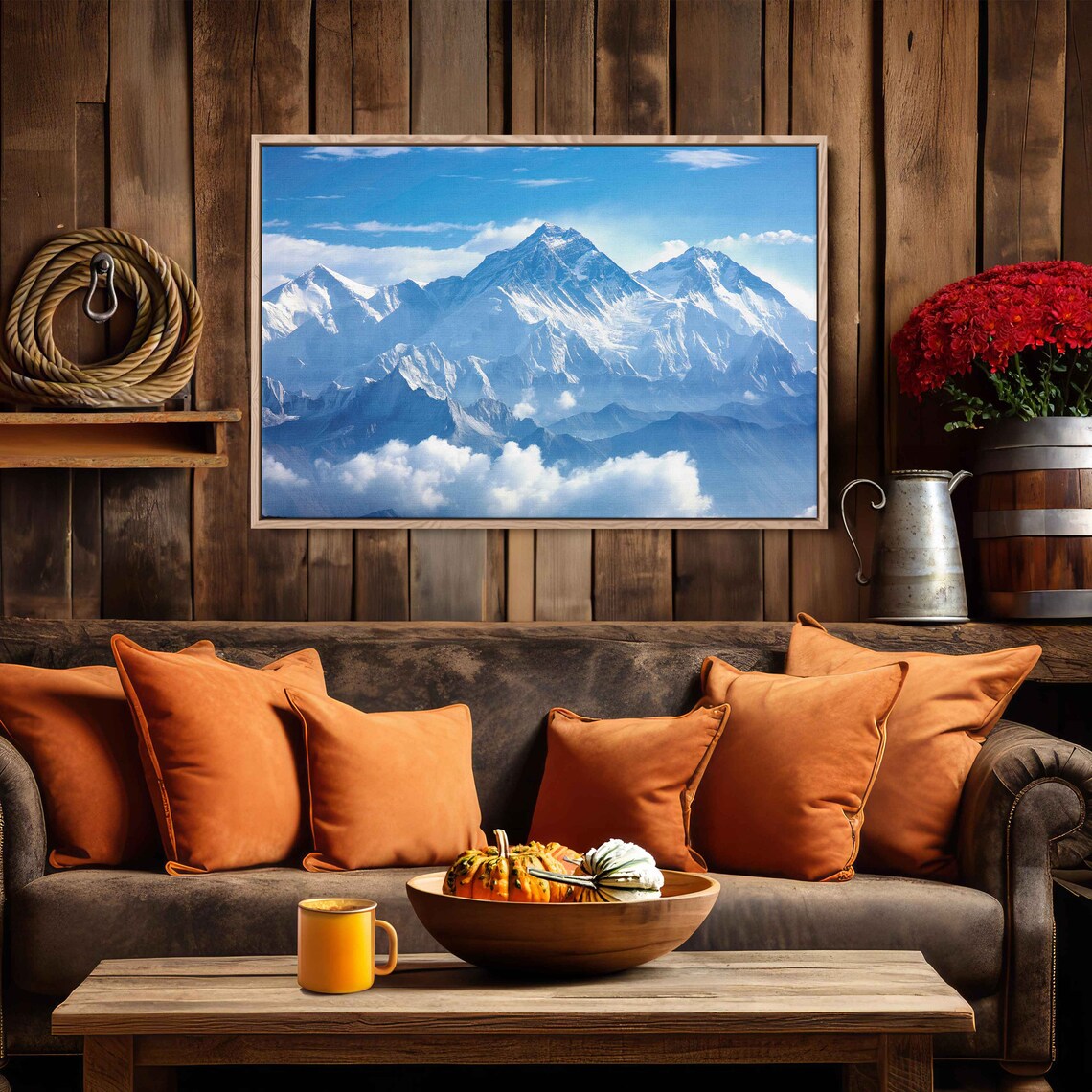 Majestic Himalayas Mountain Range Ejecting Through Clouds Photography Print Wall Art Print Asia Wall Art Ready To Hang - Image 2