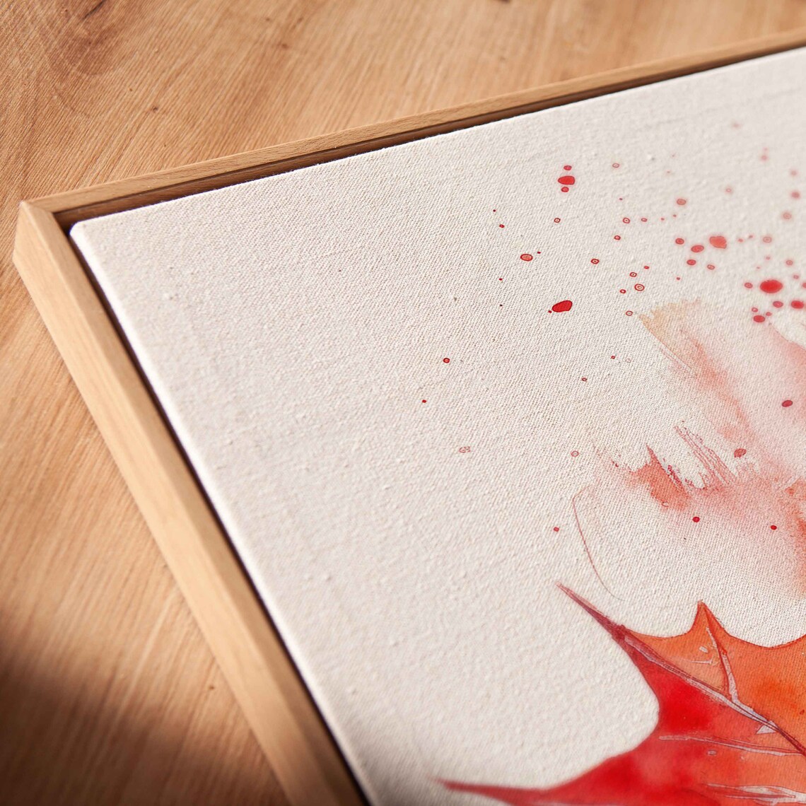 Red Rain Boots Standing On Colorful Fall Leaves Watercolor Poster - Image 2