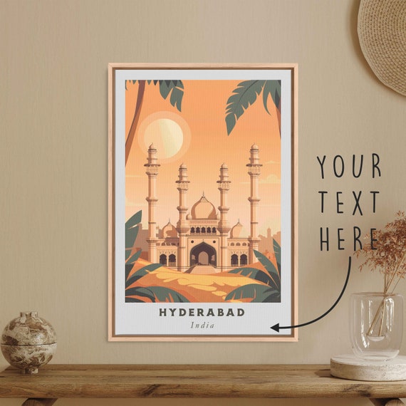 Hyderabad India Acrylic Painting Travel Art Framed Wall Art Framed Fine Art Poster Paper Print Travel Home Decor