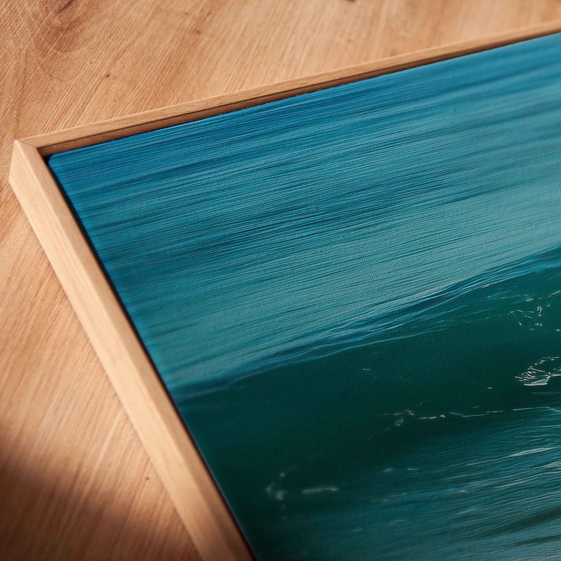Turquoise Barrel Wave Sandy Beach Foamy Surf Coastal Ocean Poster - Image 2