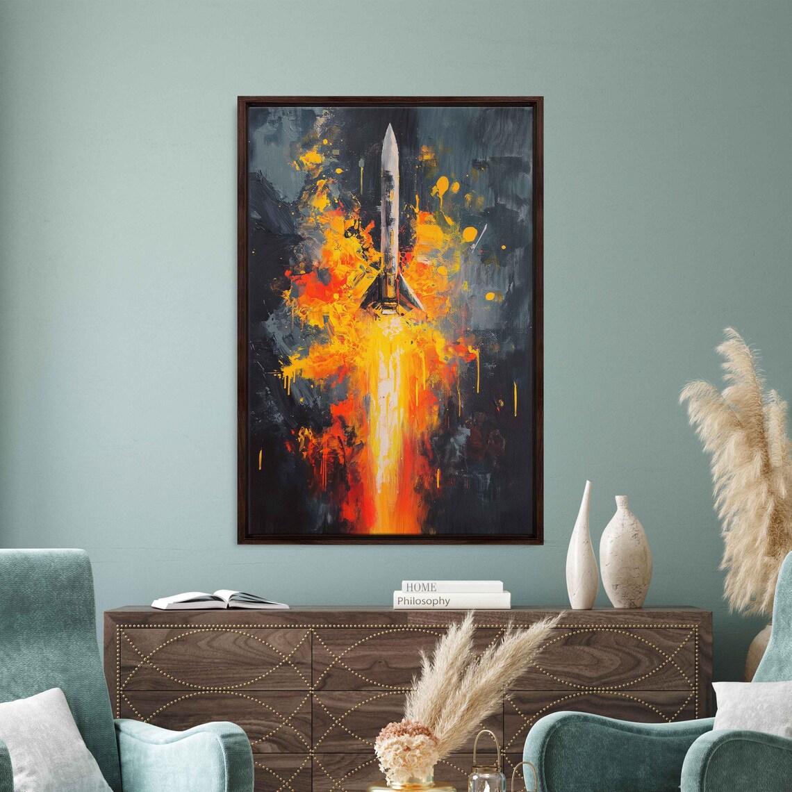 Rocket Launch Expressive Acrylic Art Print