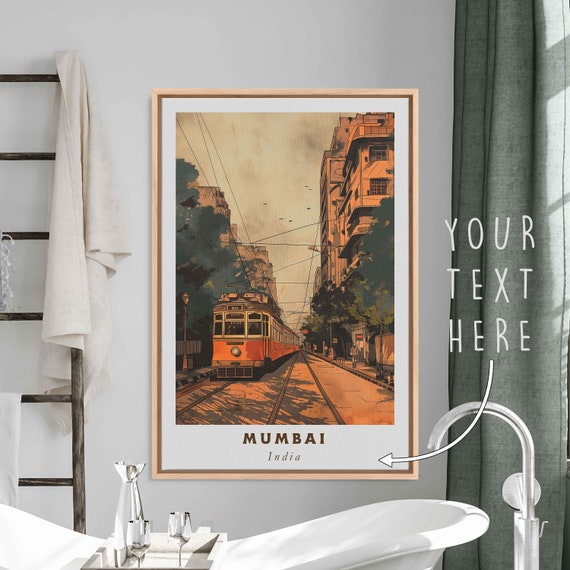 Mumbai India Acrylic Painting Travel Art Framed Wall Art Framed Fine Art Poster Paper Print Travel Home Decor