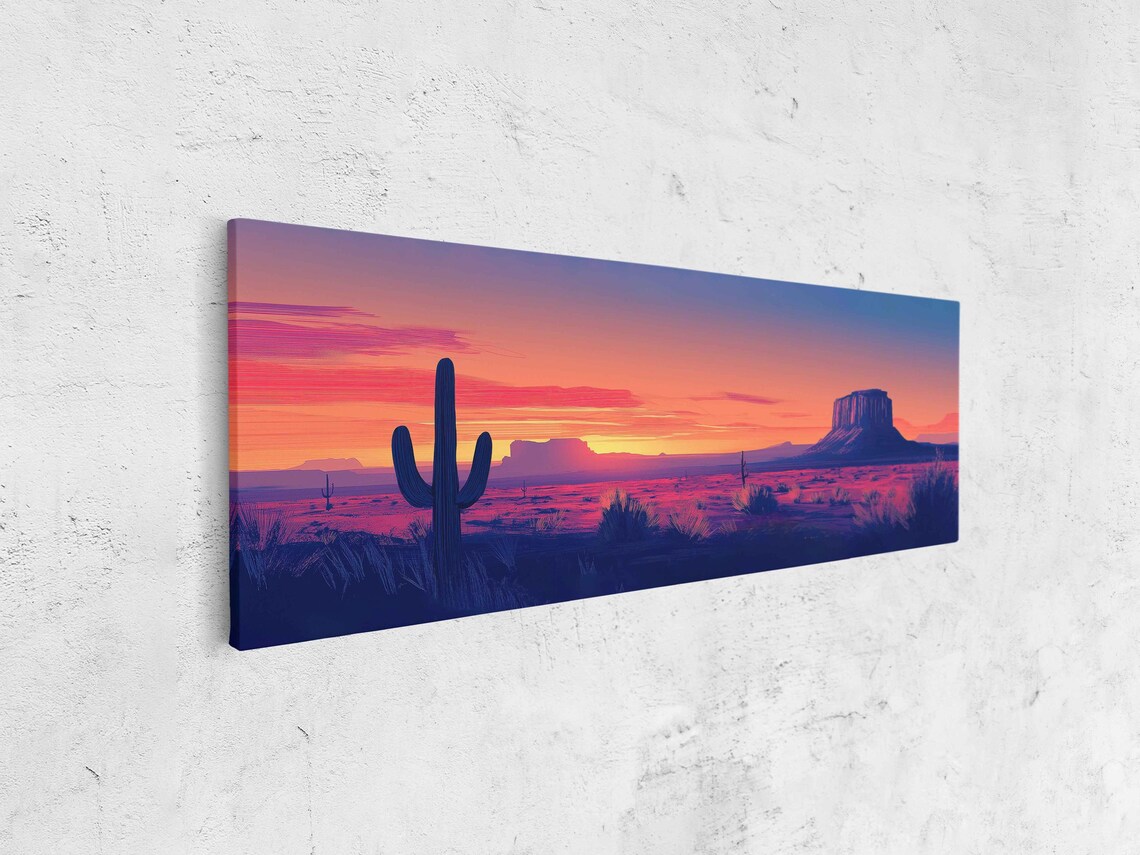 Arizona Desert Sunset Wall Art Print Minimalist Landscape Color Block Art - Image 4