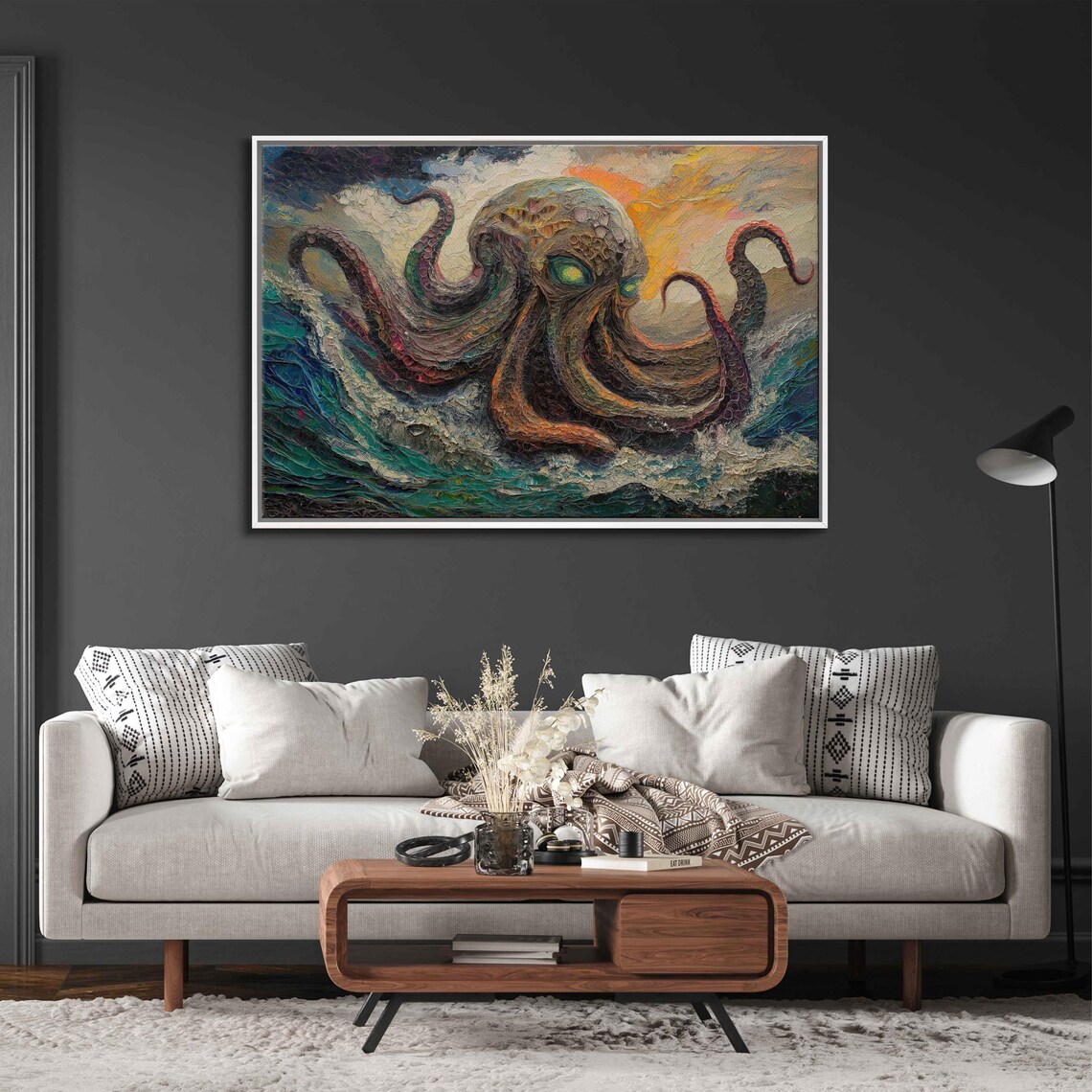 Cthulhu Emerging From A Stormy Sea, Art Print - Image 3