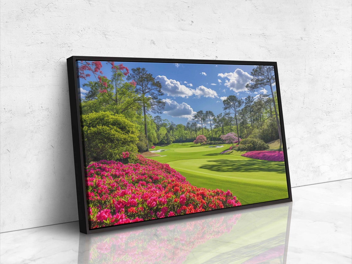 Iconic Azaleas At Augusta National Golf Course Fairway Wall Art Print Gift For Golfer Gift For Him Ready To Hang - Image 4