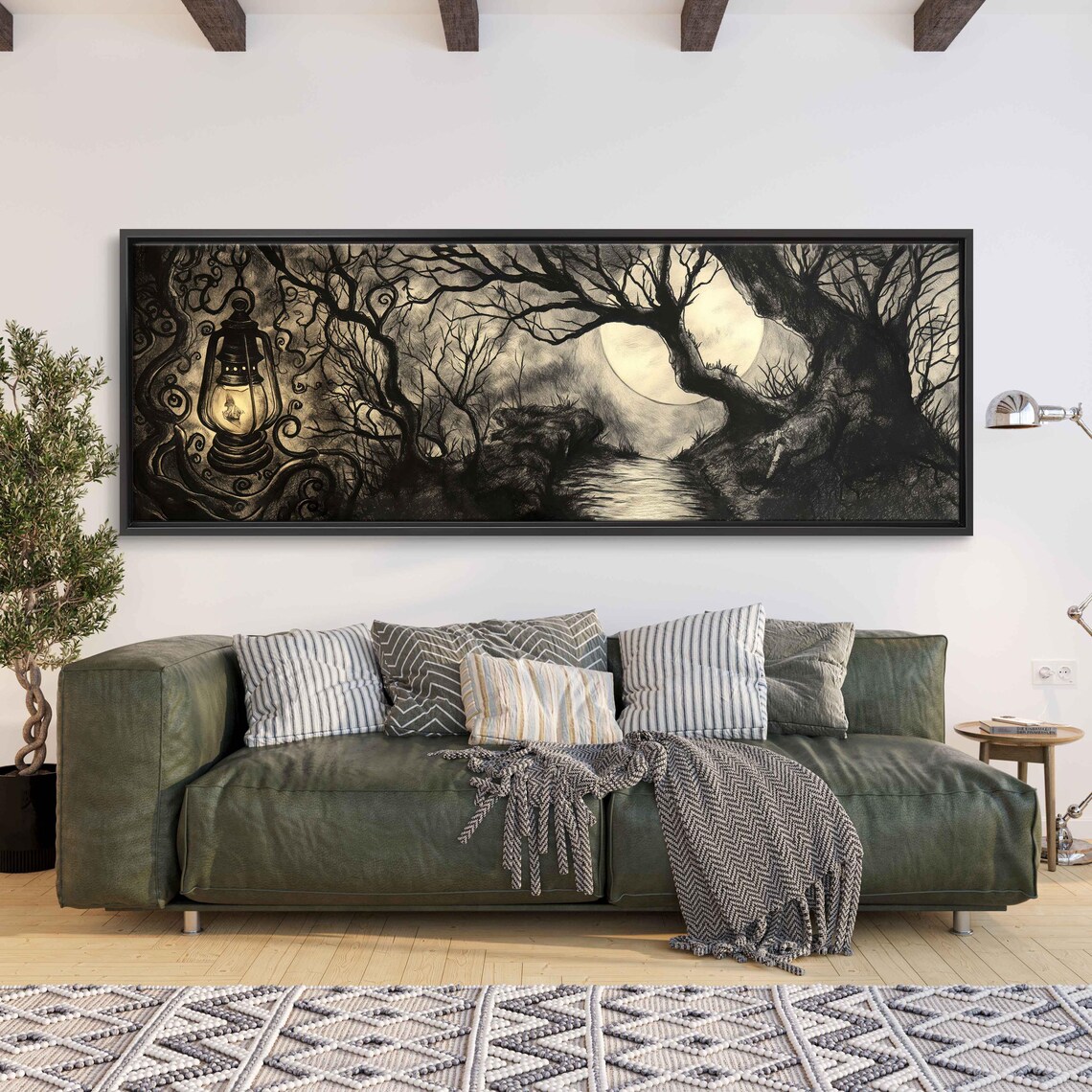 Gothic Lantern Trail Halloween Wall Art Print - Image 3