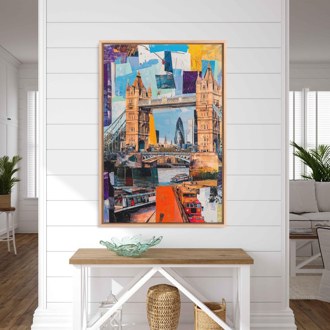 Thames River Landmarks Wall Art Print Vibrant Cityscapes And Street Life