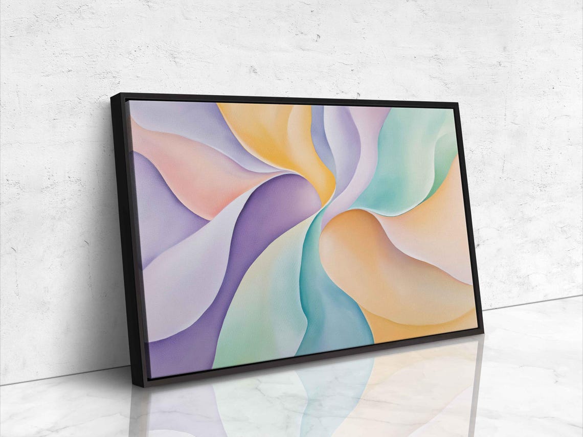 Pastel Abstract With Flowing Silk Forms In Spring Colors Poster - Image 4