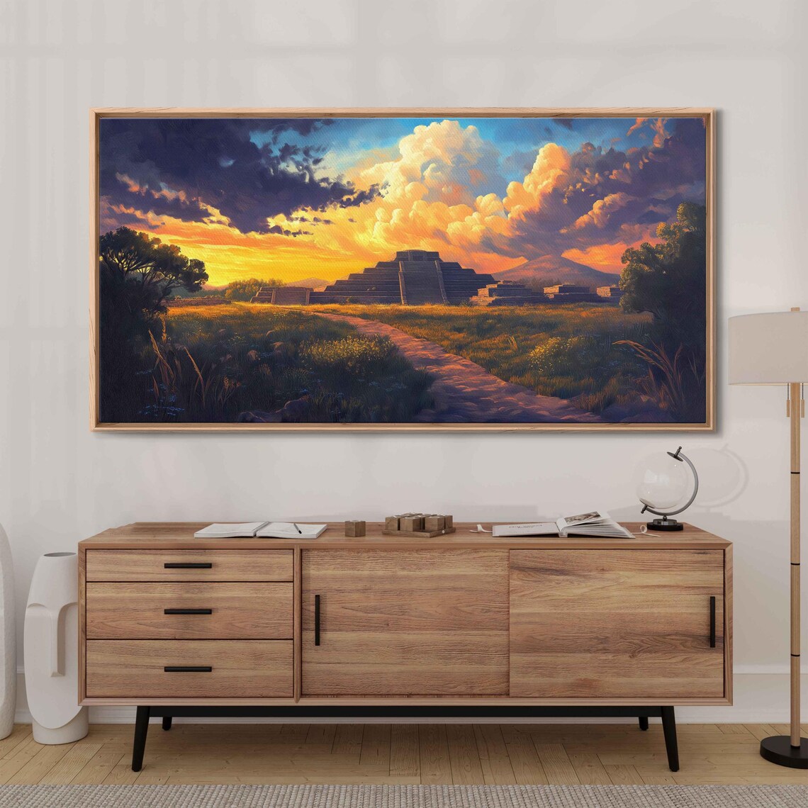 Teotihuacan Ancient Ruins, Acrylic Painting Art Print