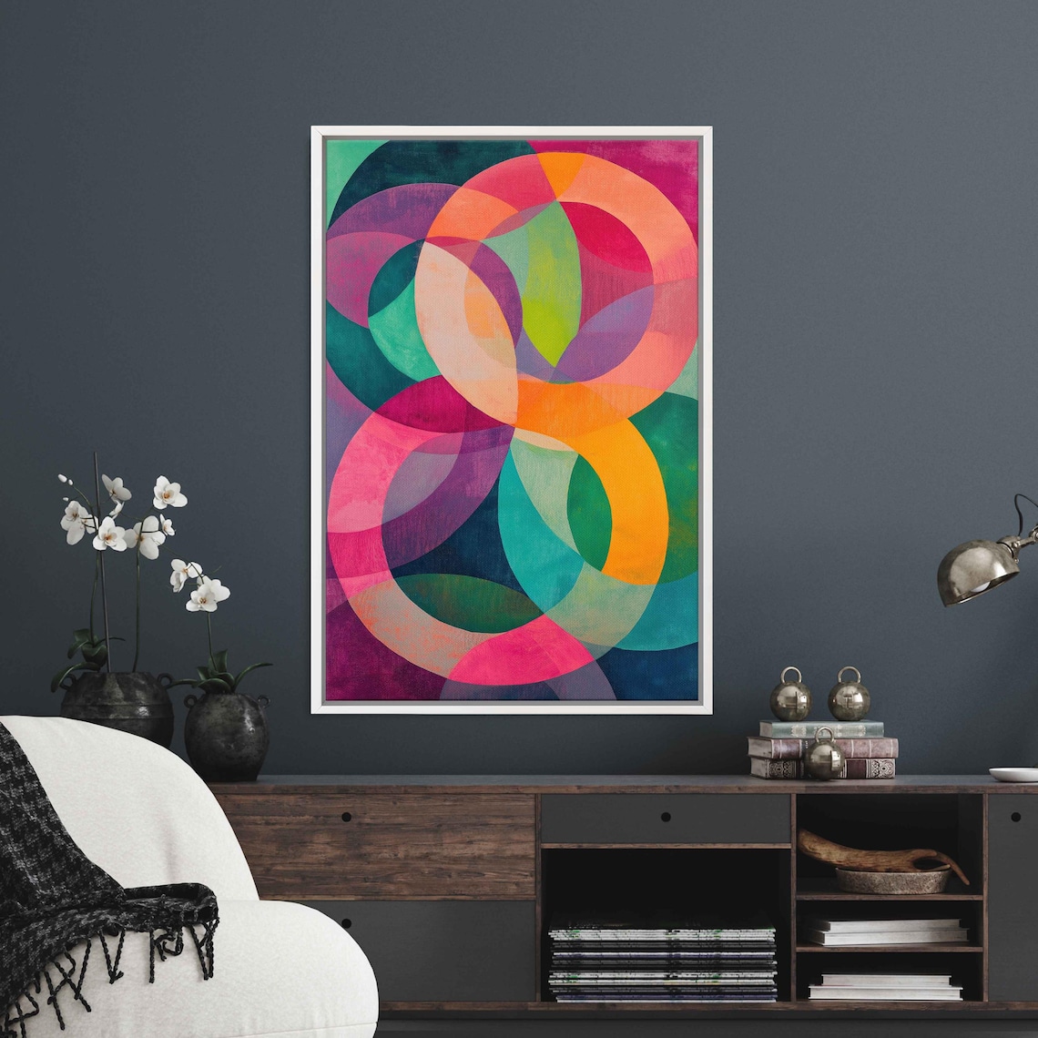 Interlocking Circles - Abstract Harmony Poster Print - Image 3