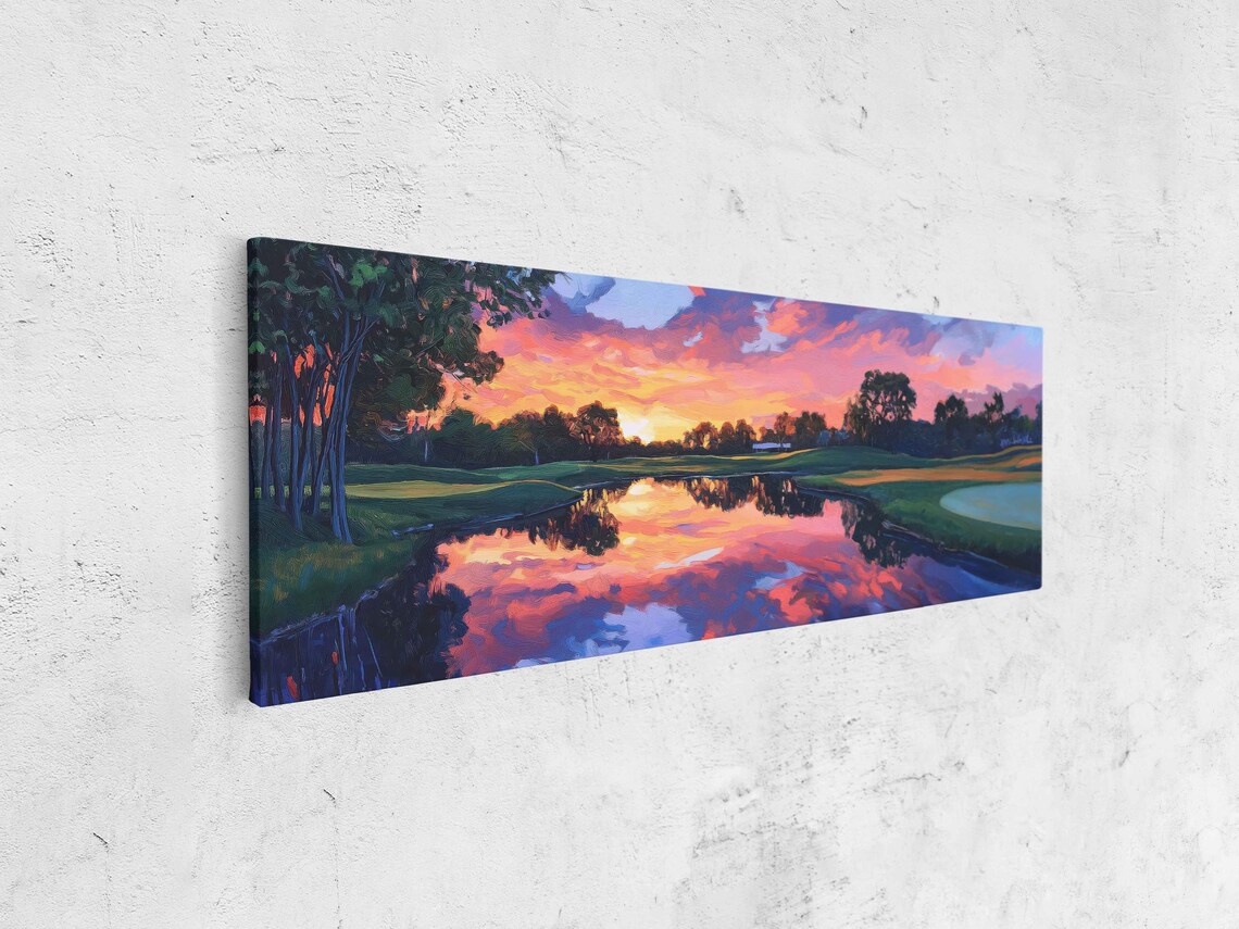 Bay Hill Club Landscape, Vibrant Sunset Reflection - Image 4