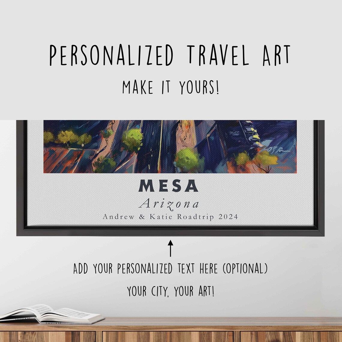 Mesa Arizona Aerial Downtown Street Cityscape View Travel Poster - Image 4