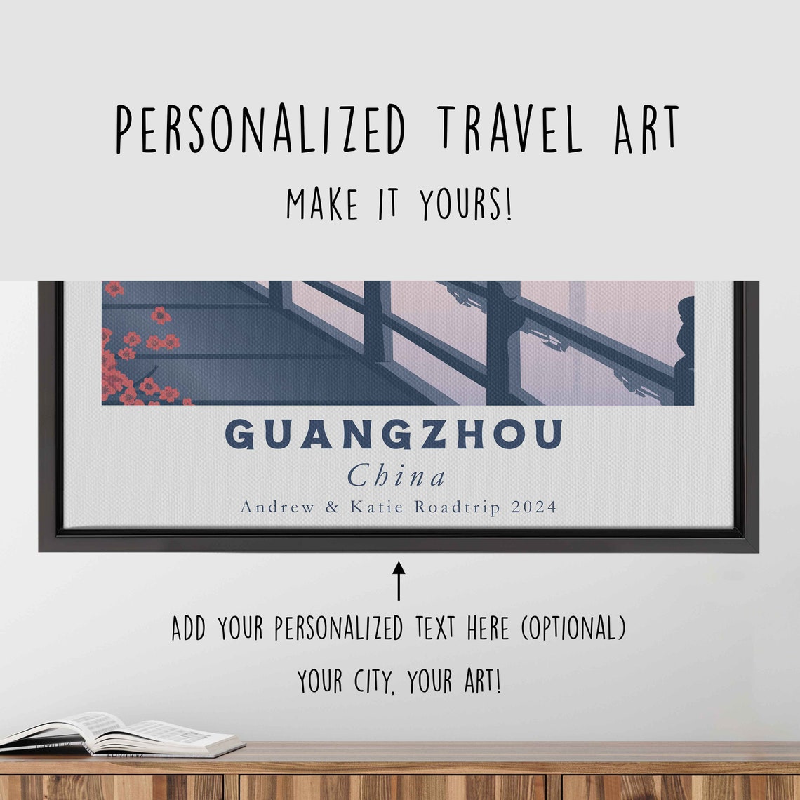 Guangzhou China Canton Tower Riverside Sunset Minimalist Travel Poster - Image 4