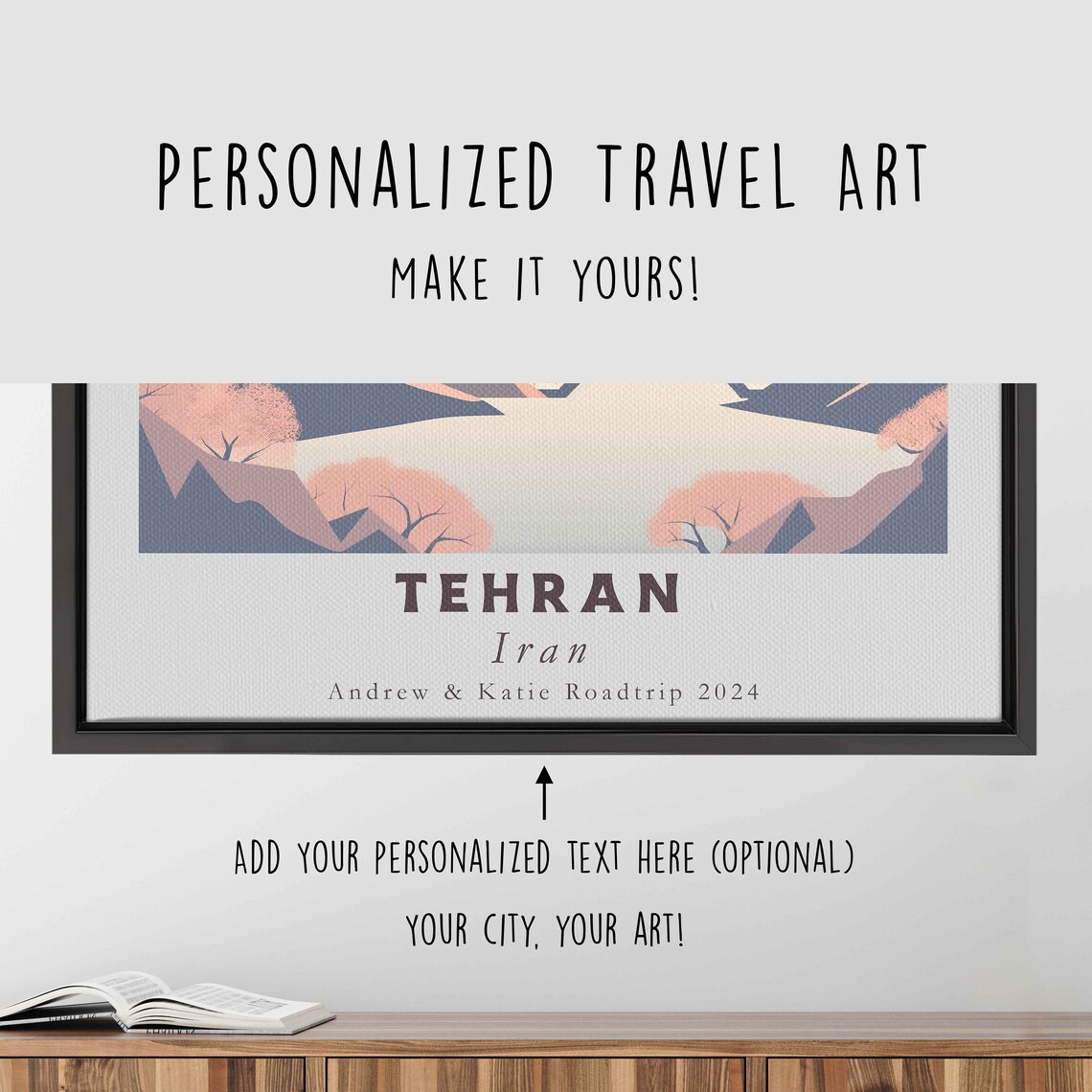 Tehran Iran Mountain City Skyline Sunset Towers Bridge Art Poster - Image 4