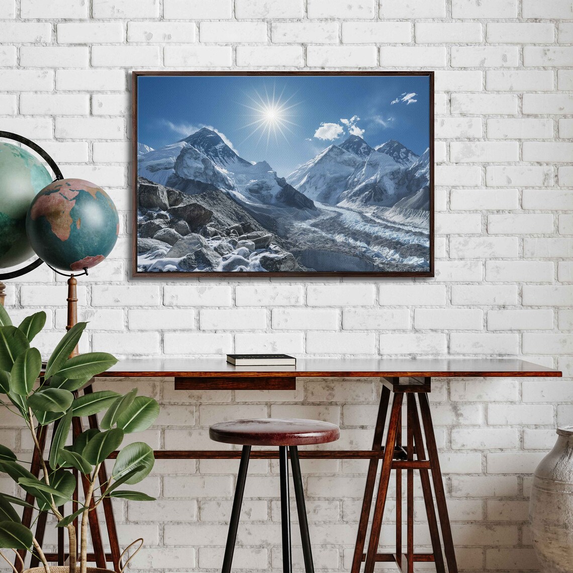 Hiking Trail Through Himalayas Mountain Range Ejecting Through Clouds Photography Print Wall Art Print Asia Wall Art Ready To Hang