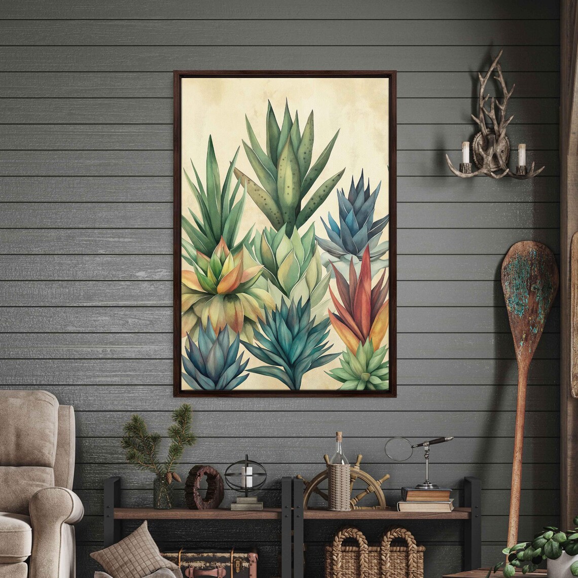 Agave Species Watercolor Botanical Illustration