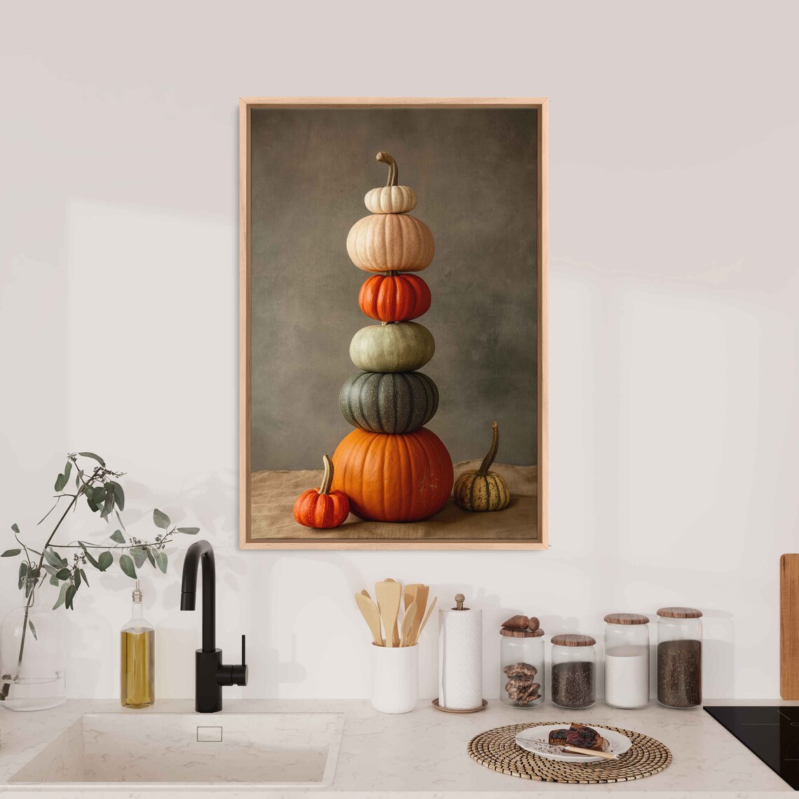 Stack Of Different Sized Pumpkins, Fall Decor - Image 3